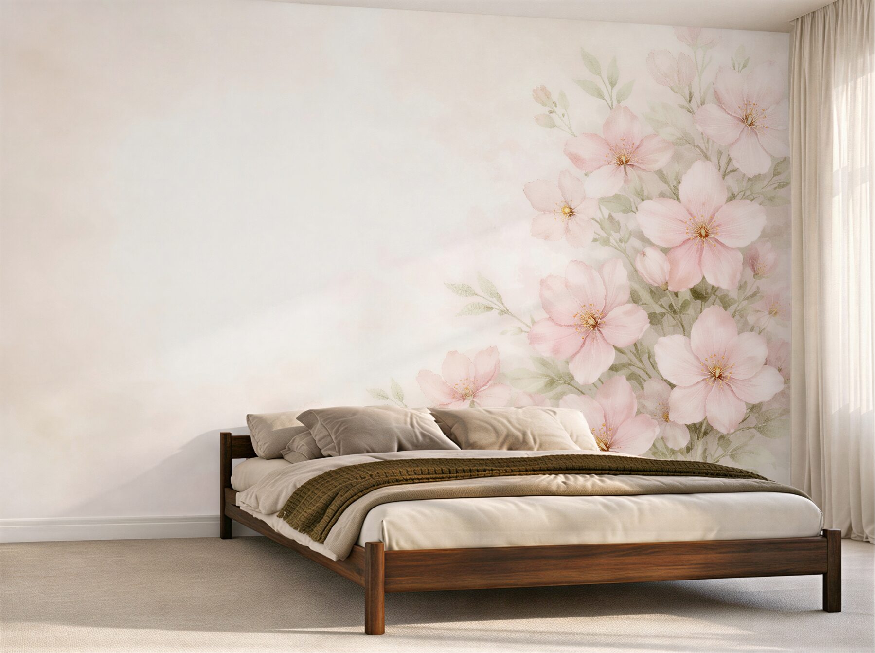 Fototapeta delikatne pastelowe kwiaty w blasku