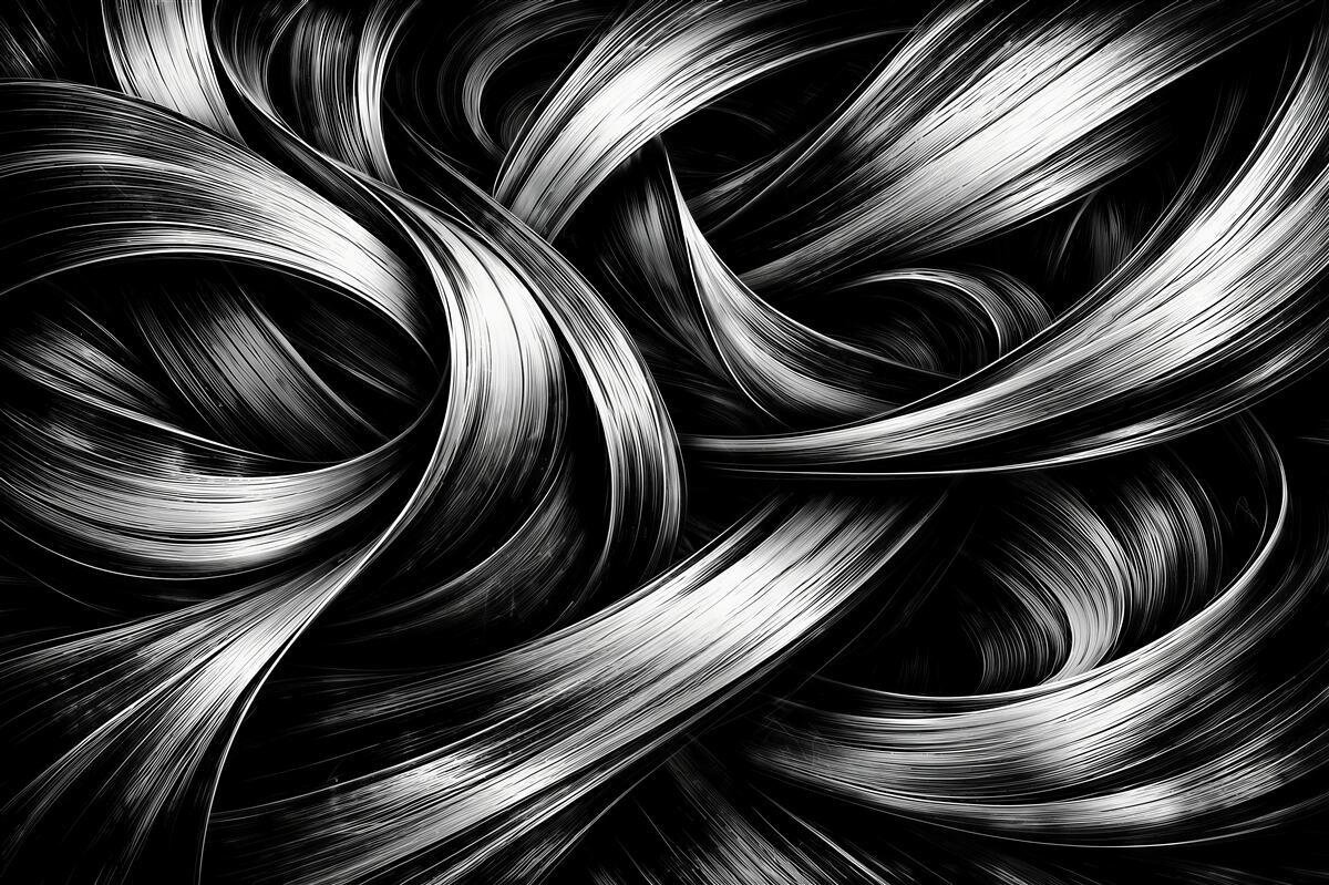 Fototapeta czarno-białe dynamiczne wstęgi