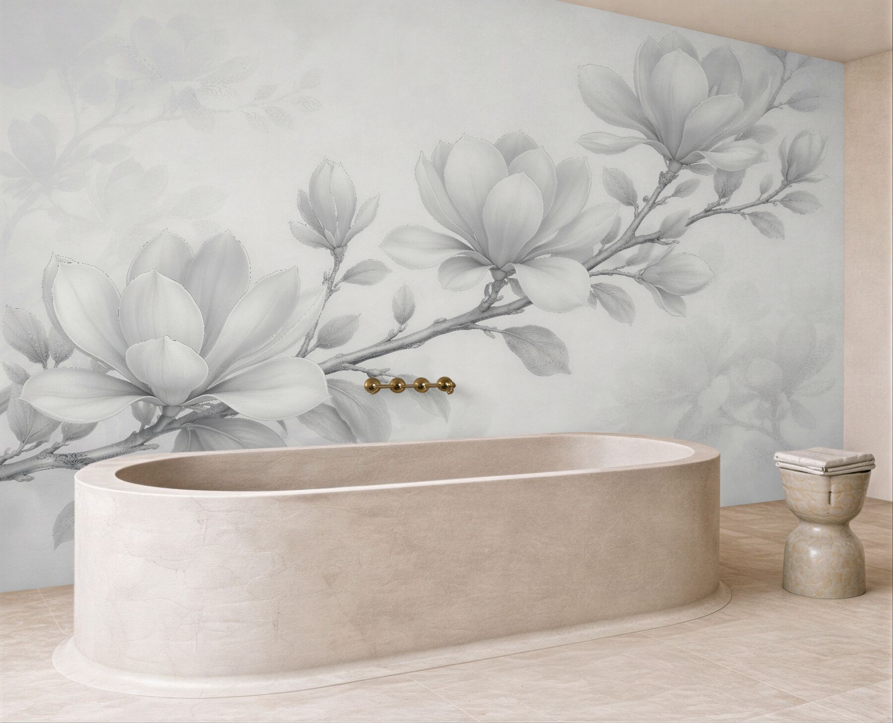 Fototapeta delikatna magnolia w bieli