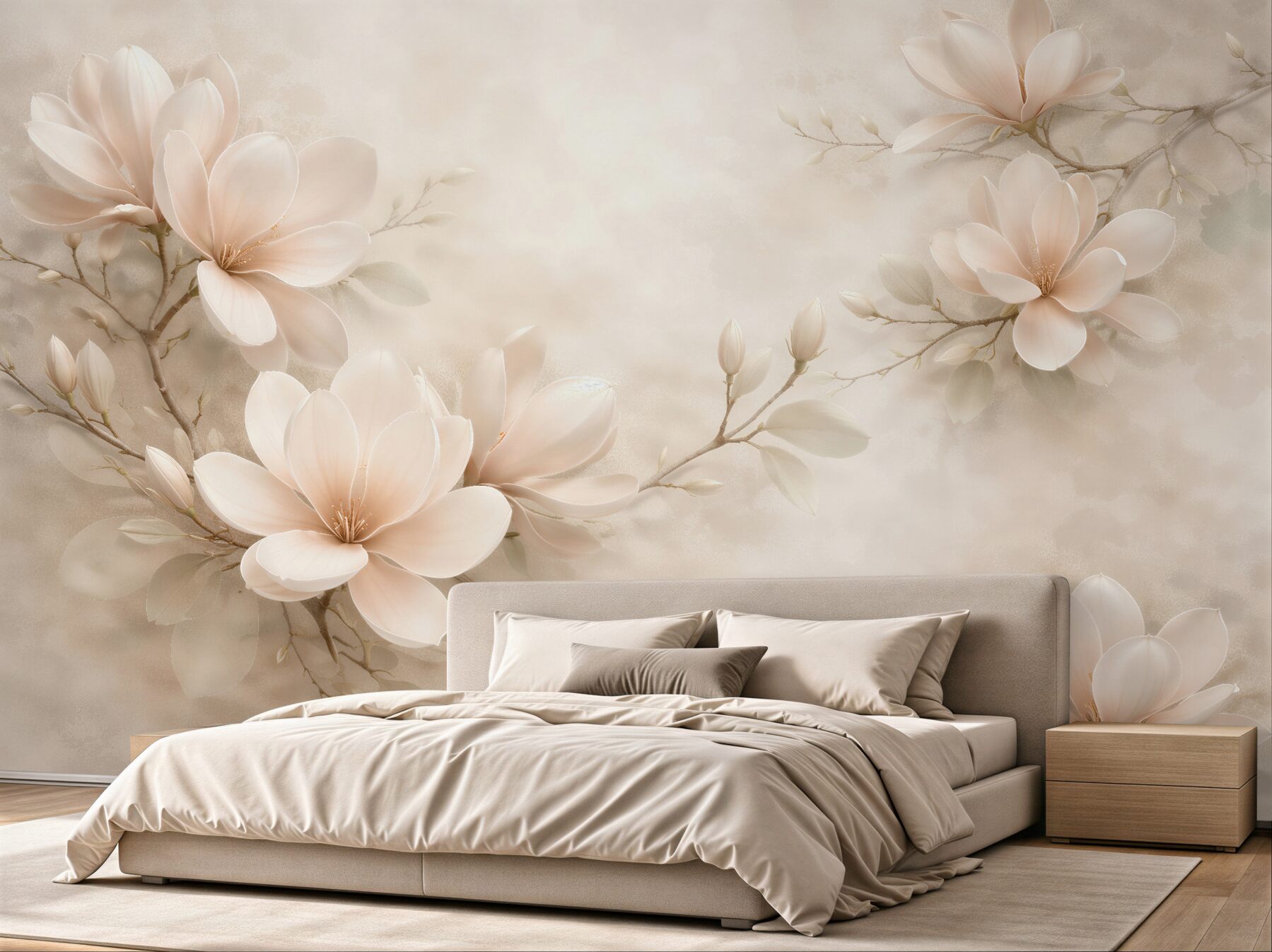Fototapeta kremowe magnolie w blasku
