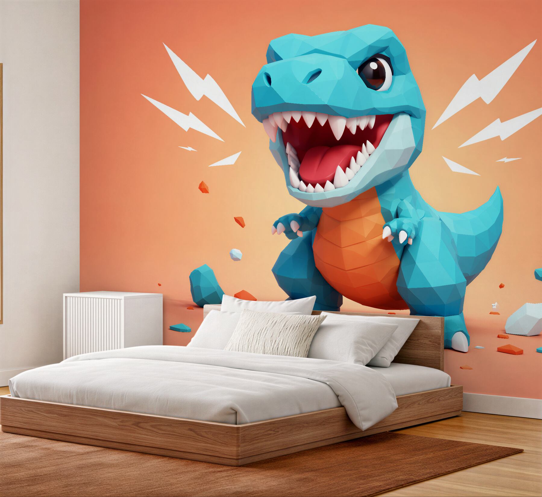 Fototapeta geometryczny dinozaur dla dzieci