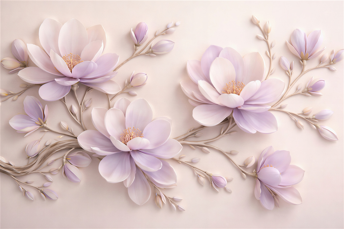 Fototapeta lawendowa magnolia w eleganckim rozkwicie