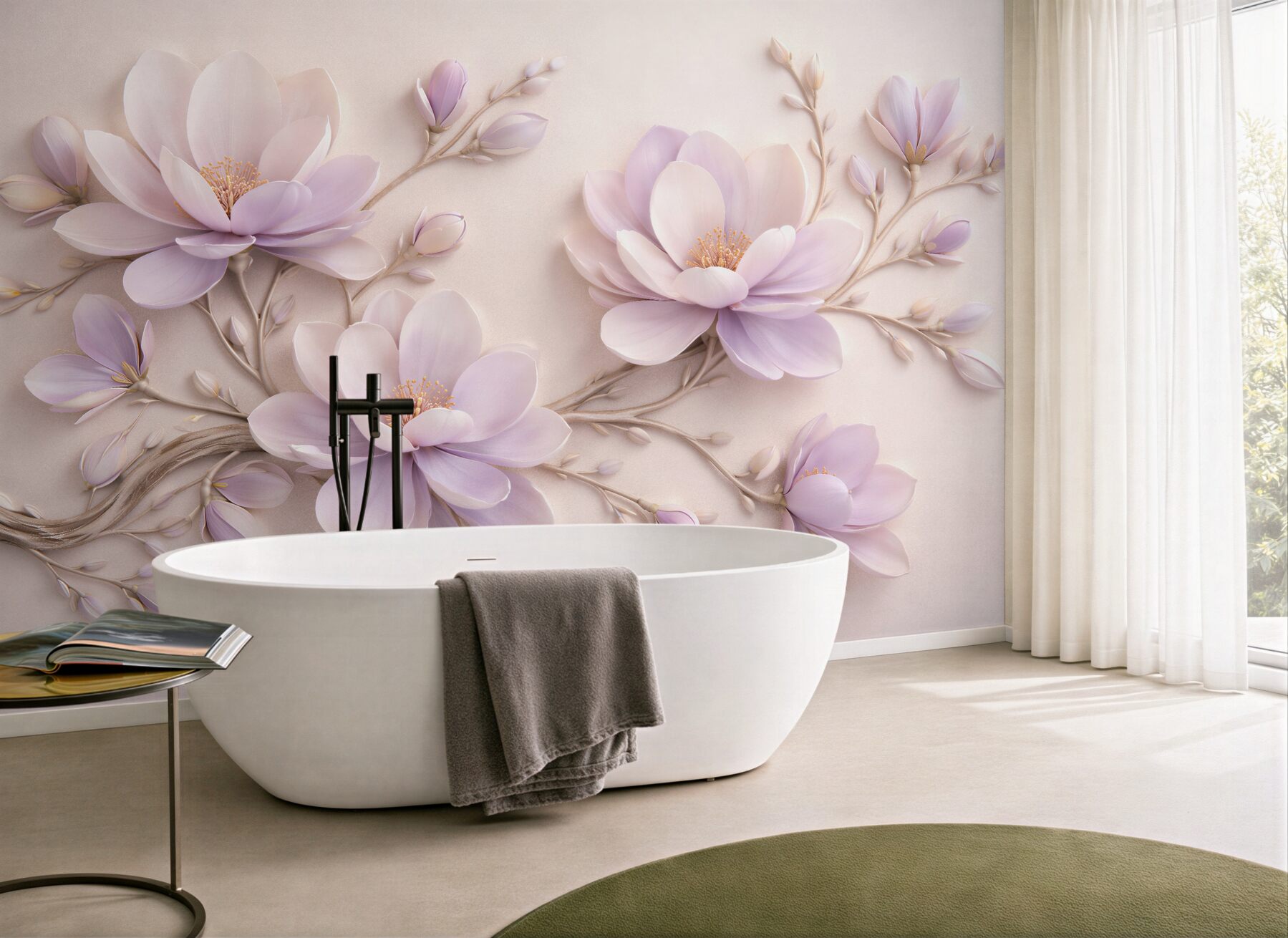Fototapeta lawendowa magnolia w eleganckim rozkwicie