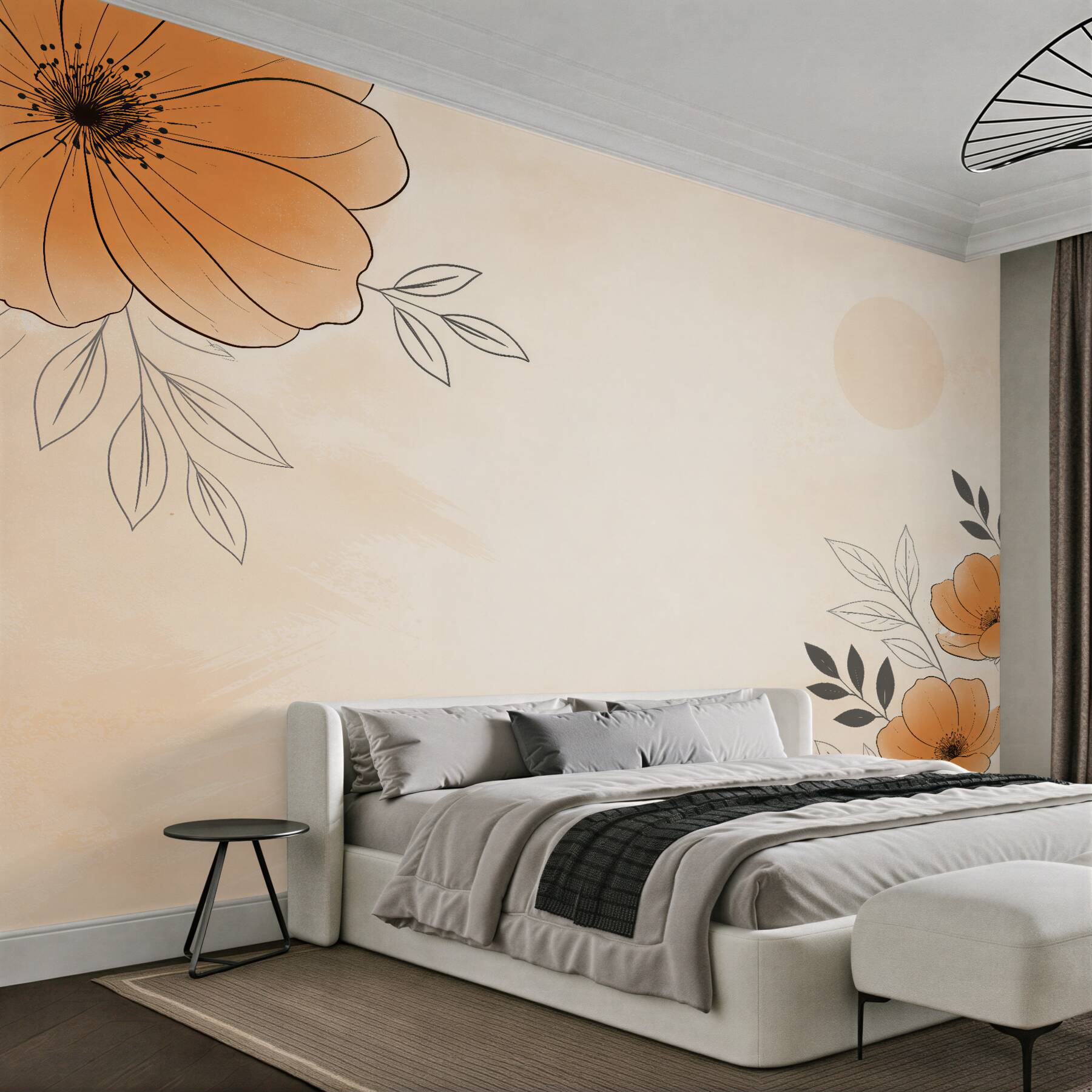 Fototapeta pomarańczowe maki minimalistyczne