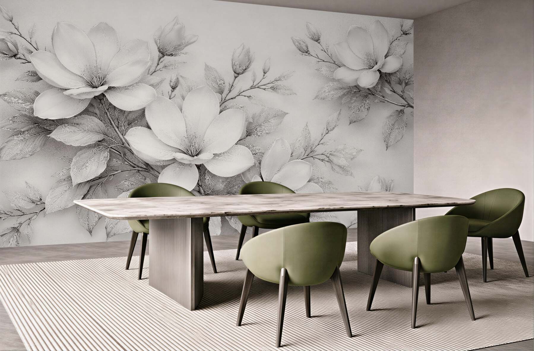 Fototapeta delikatne magnolie w szarości
