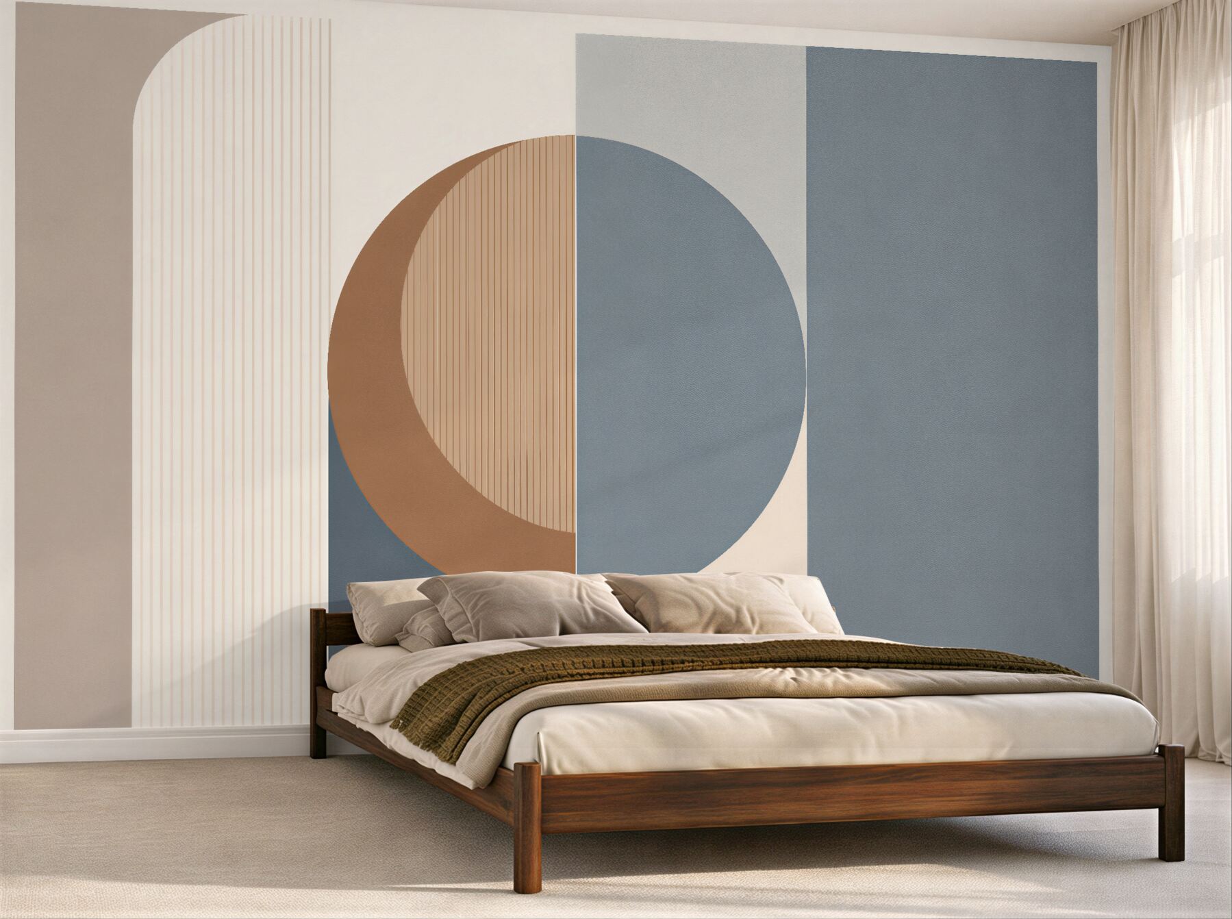 Fototapeta geometryczna harmonia beżu i błękitu