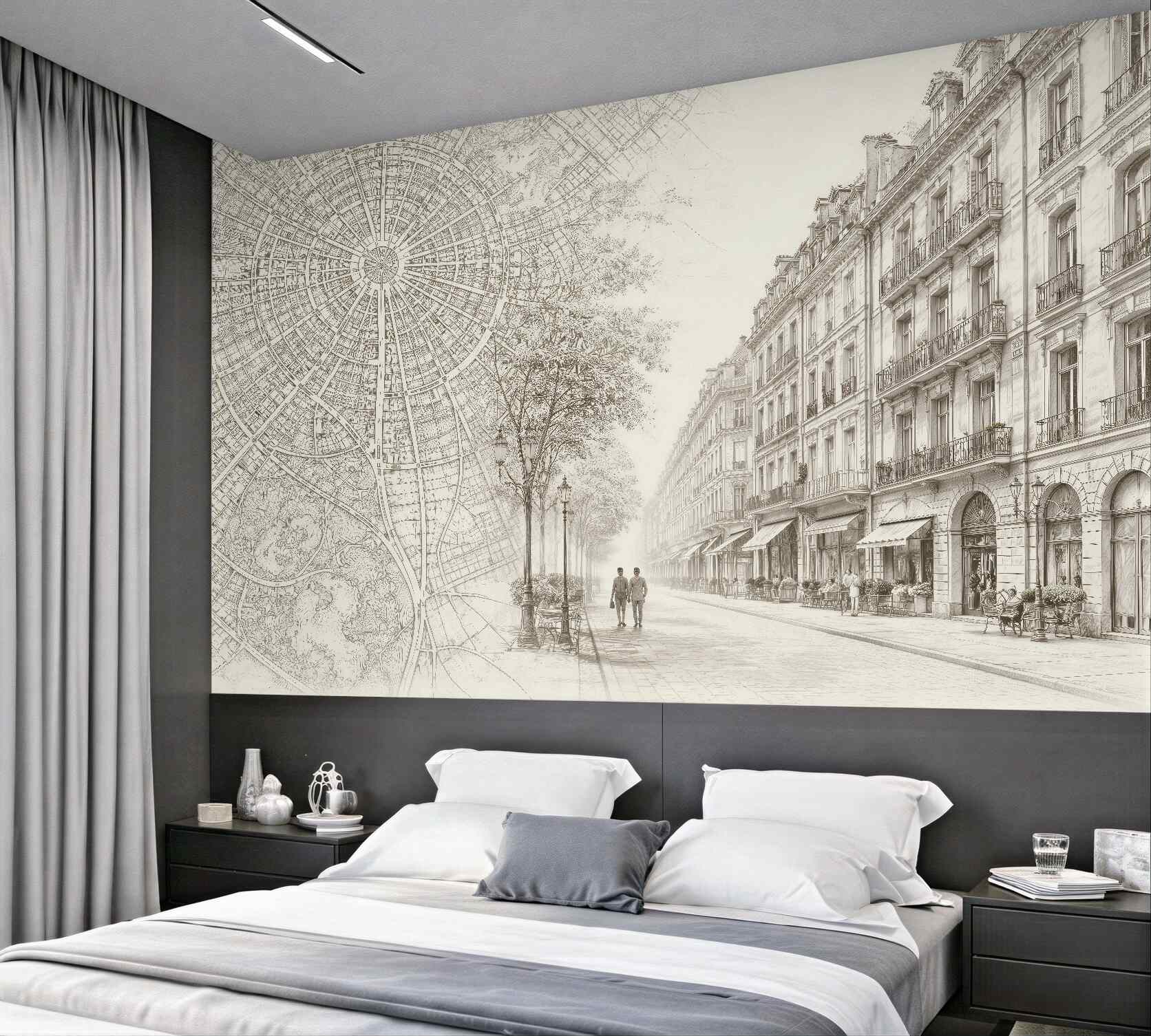 Fototapeta elegancka ulica i plan miasta
