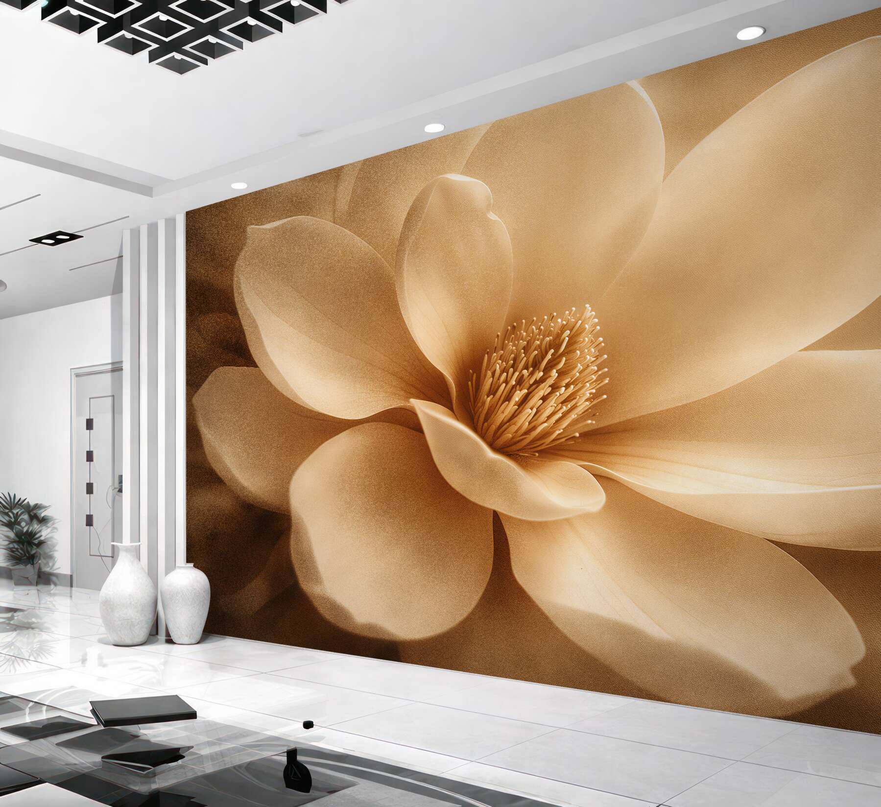 Fototapeta złota magnolia w eleganckim zbliżeniu