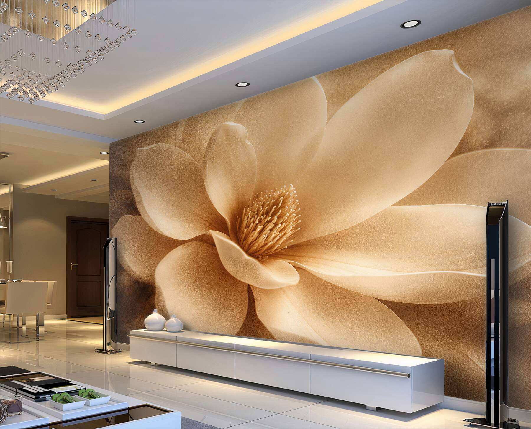 Fototapeta złota magnolia w eleganckim zbliżeniu
