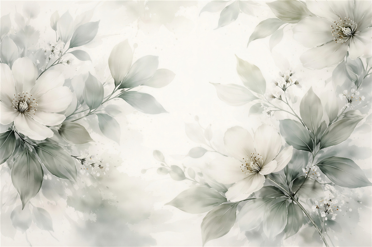 Fototapeta subtelne kwiaty akwarelowe