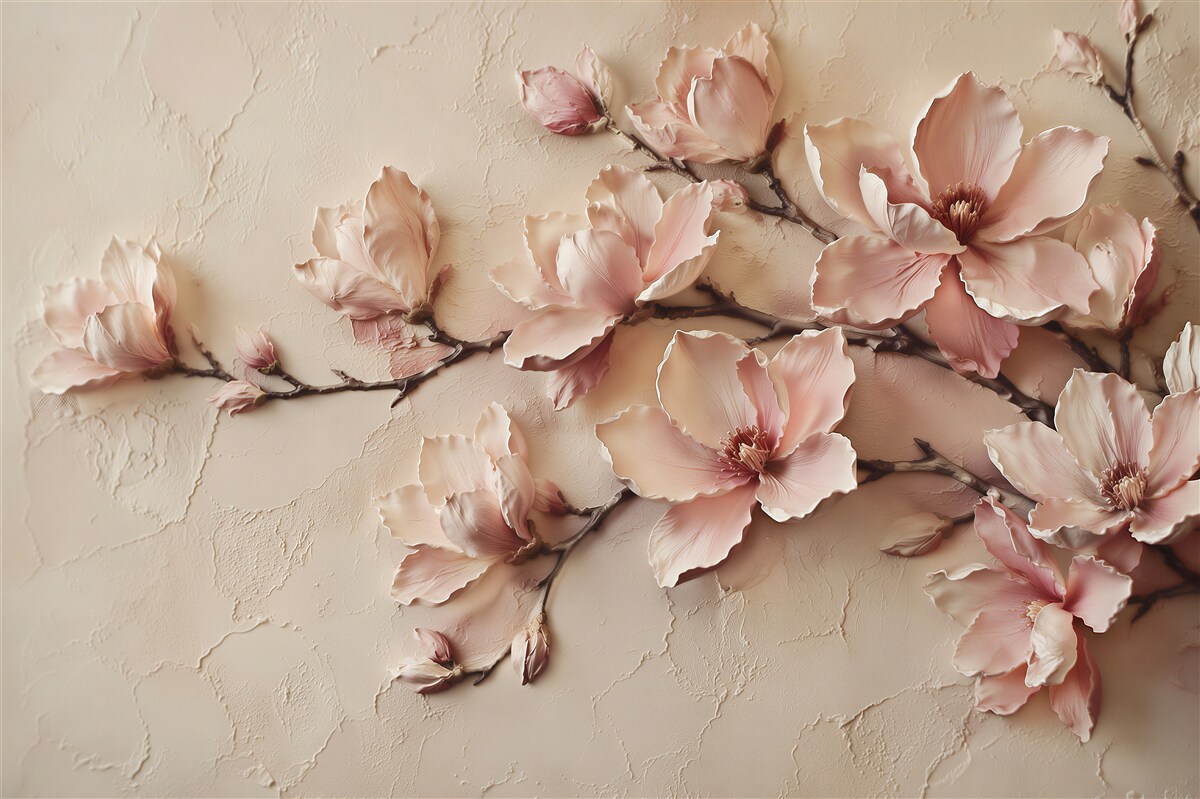 Fototapeta pudrowe magnolie 3d