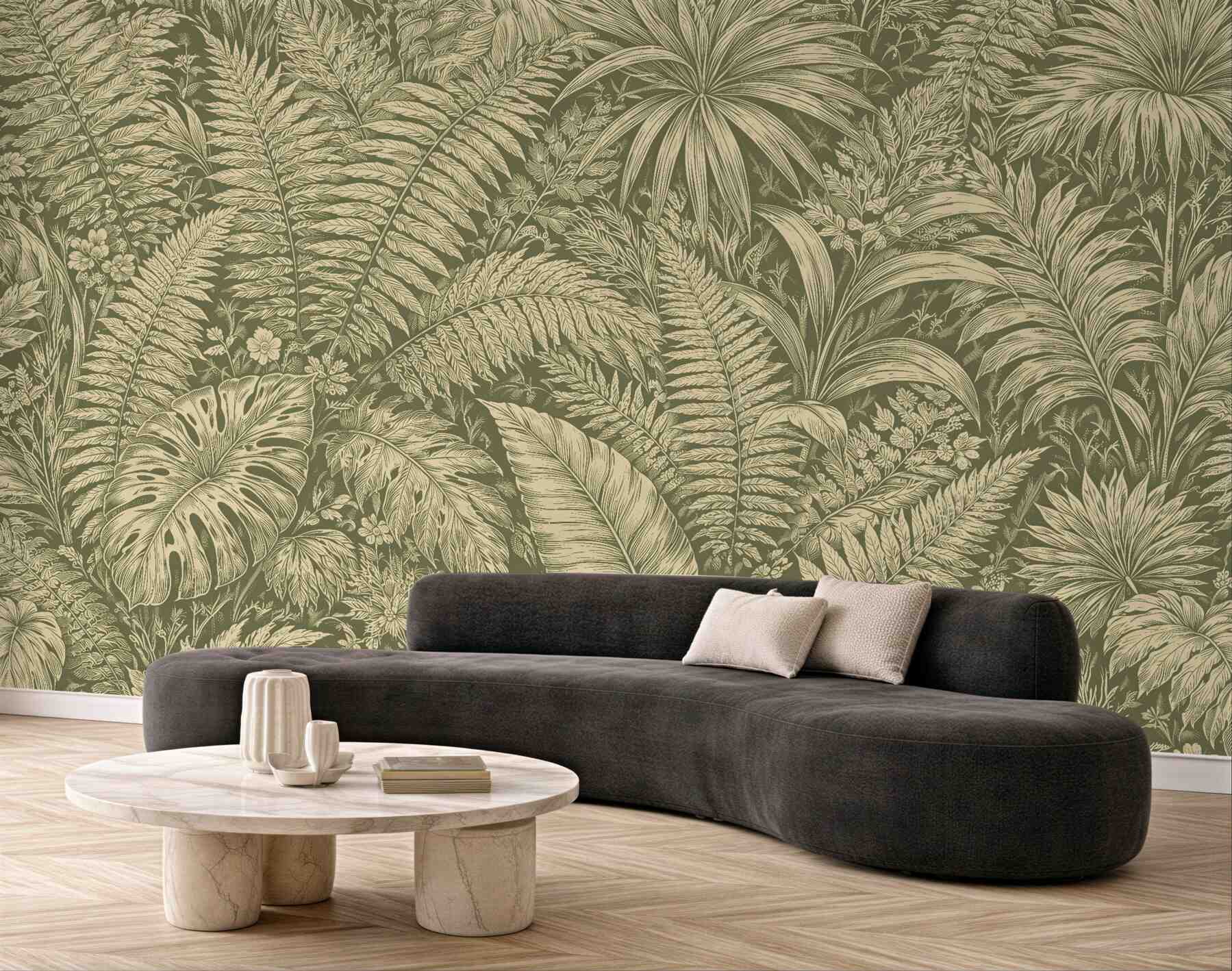 Fototapeta botaniczna dżungla w sepii
