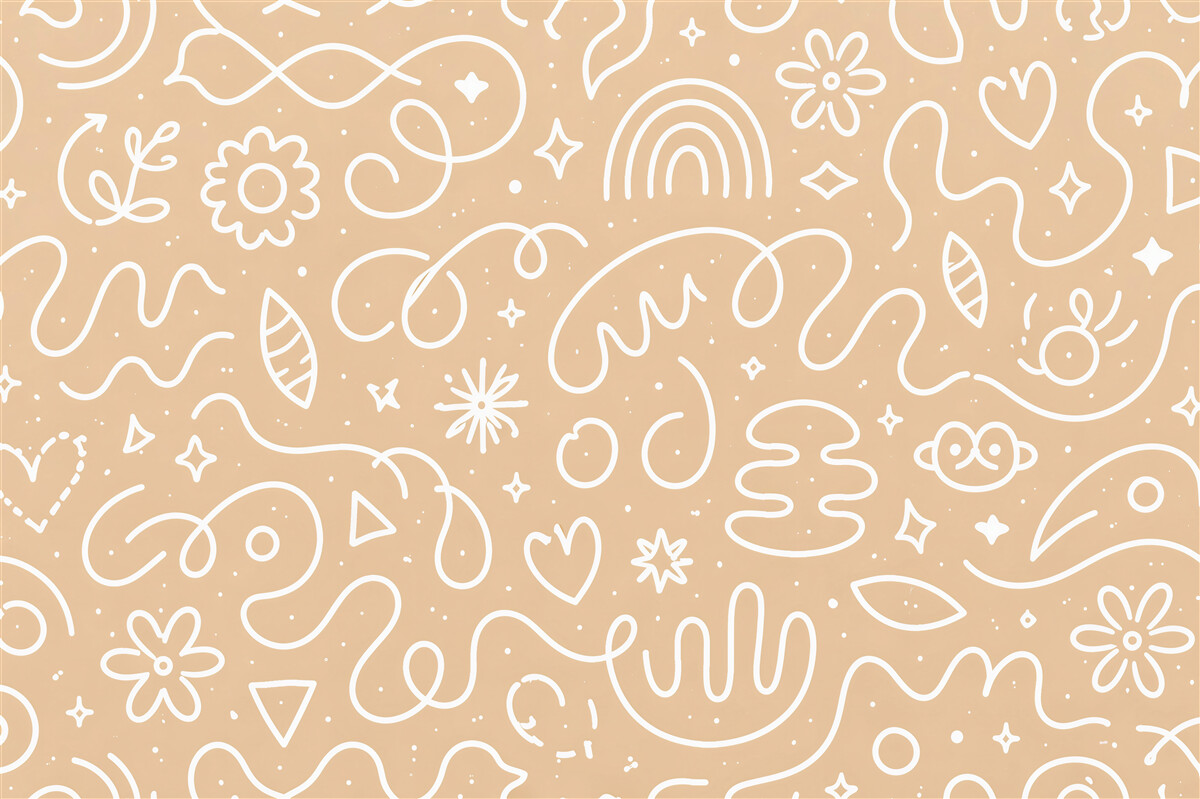 Fototapeta beżowe doodle pełne lekkości