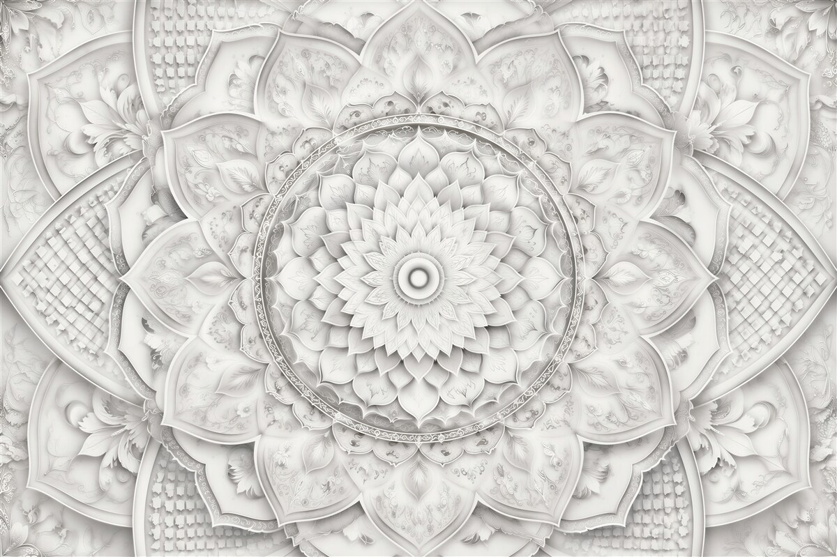 Fototapeta perłowa mandala w stylu glamour