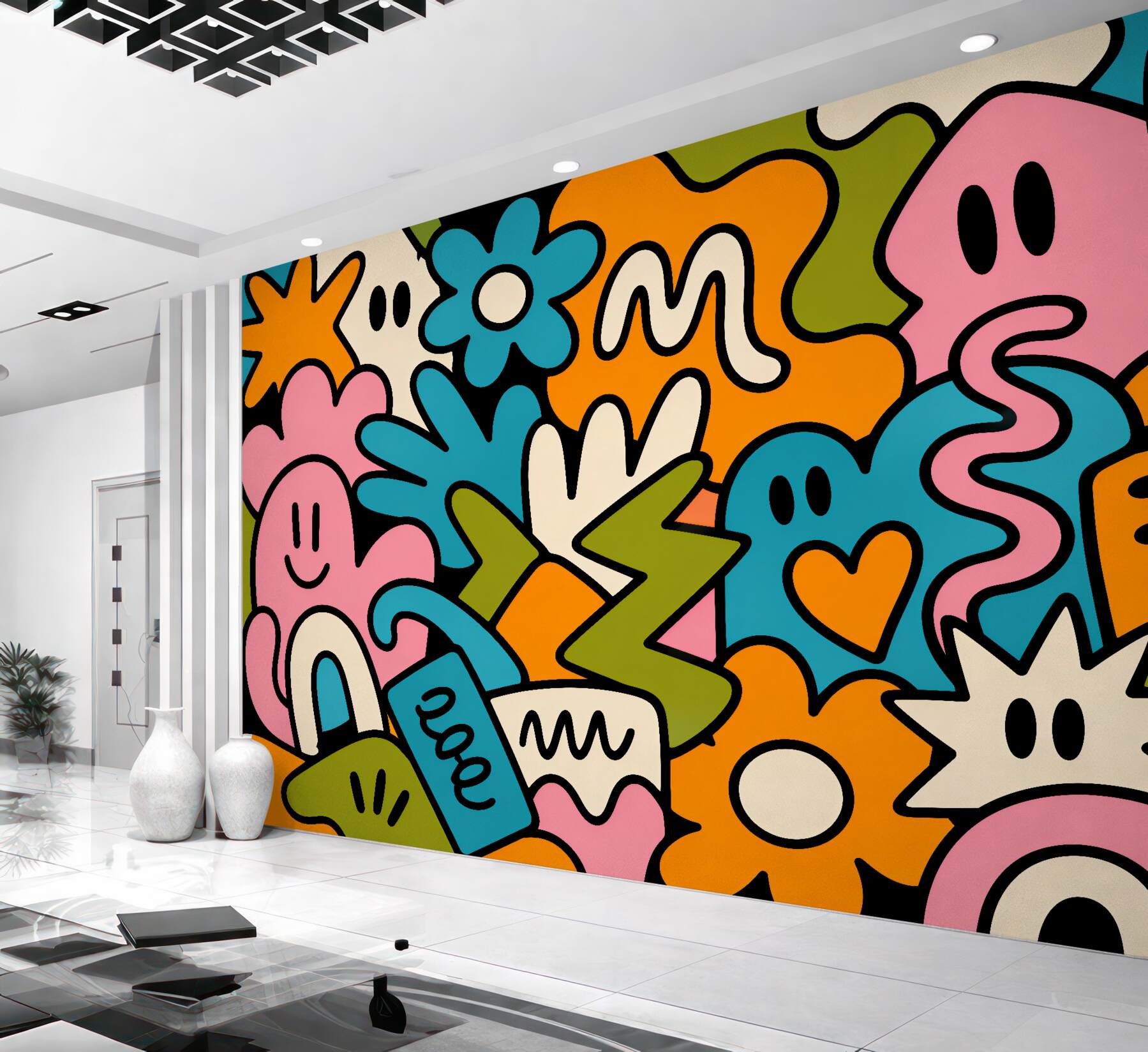Fototapeta kolorowy pop art uśmiech