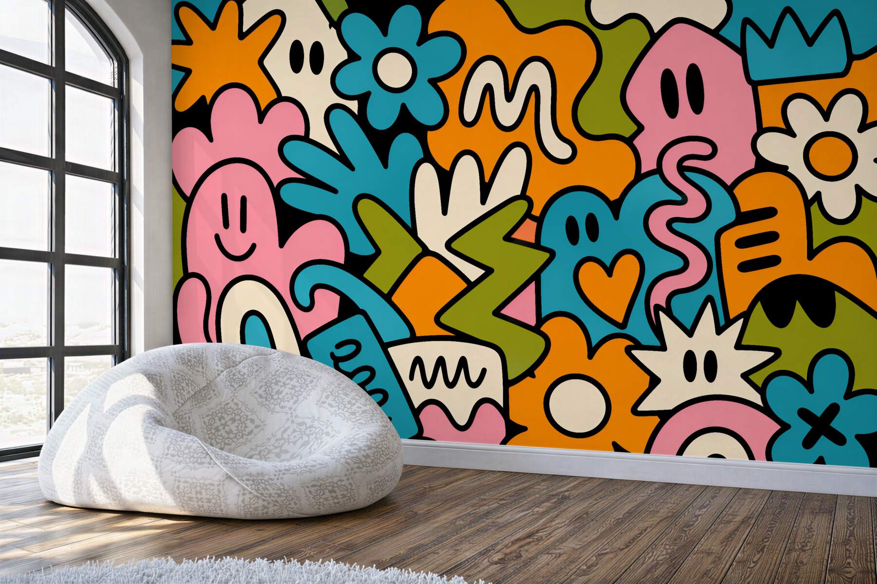 Fototapeta kolorowy pop art uśmiech