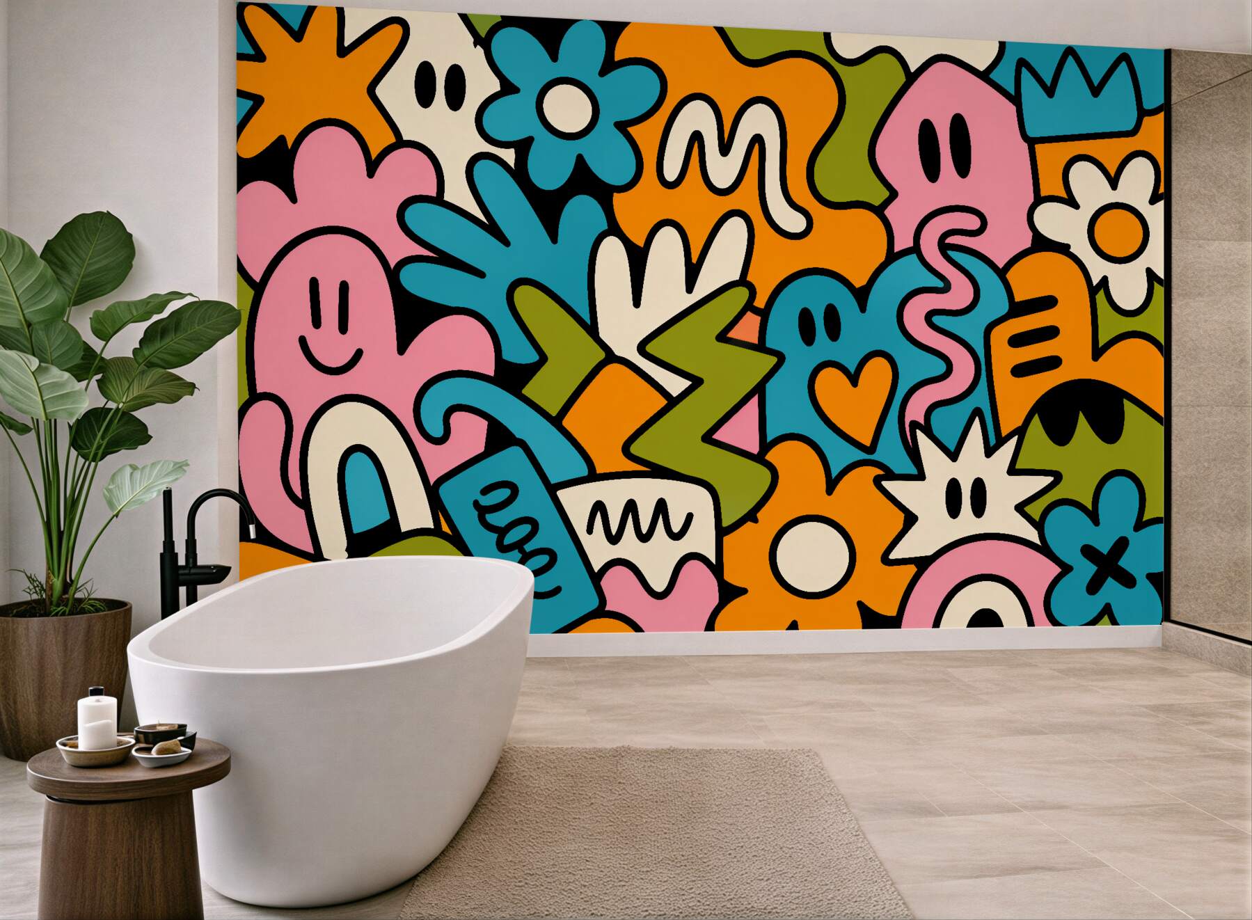 Fototapeta kolorowy pop art uśmiech