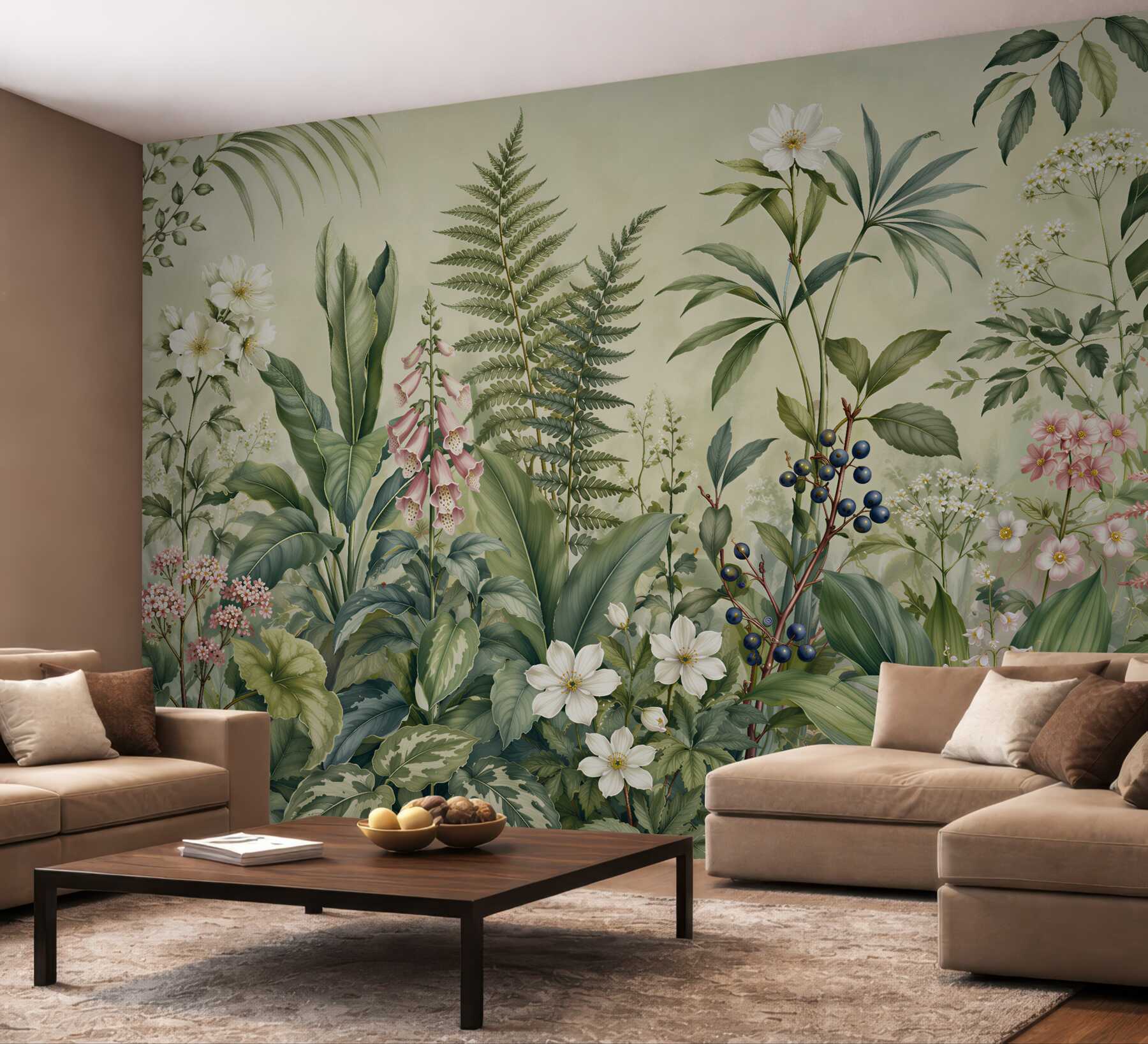 Fototapeta botaniczny ogród w pastelach