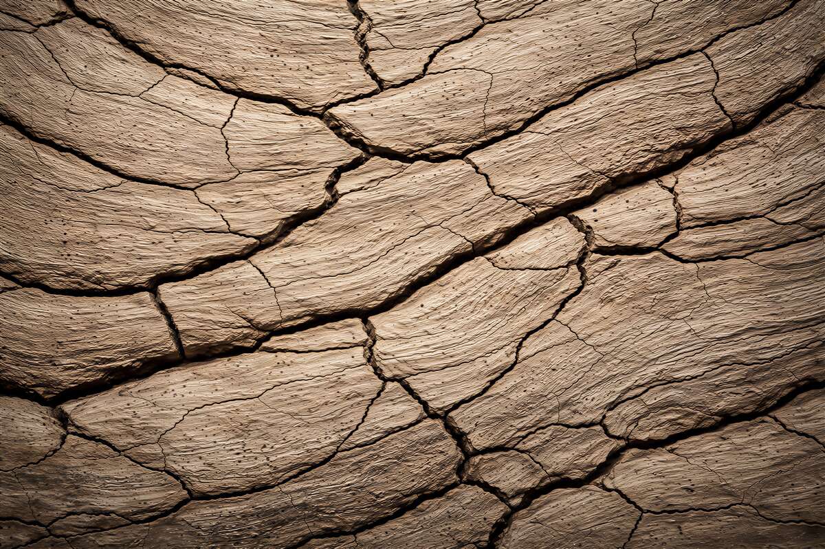 Fototapeta spękana ziemia w naturalnej strukturze
