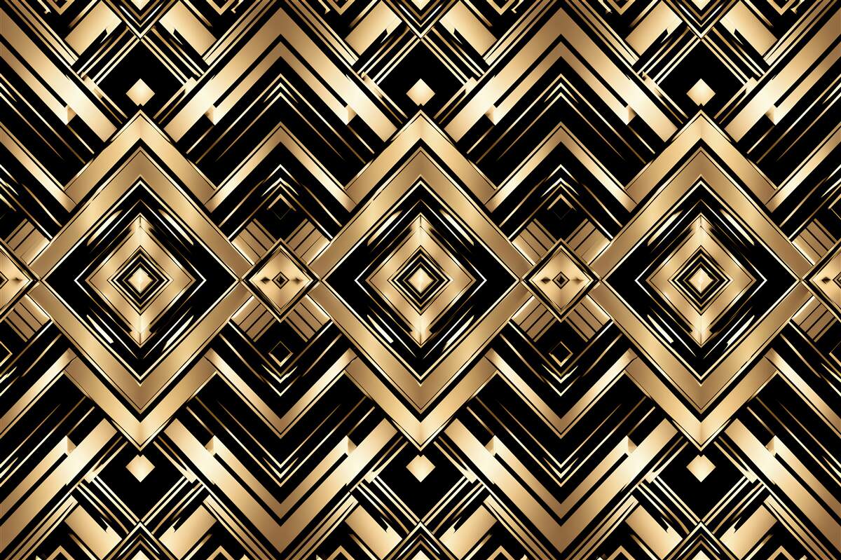 Fototapeta złota geometria w stylu glamour