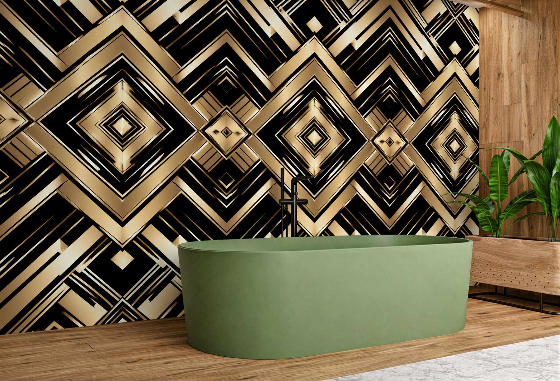 Fototapeta złota geometria w stylu glamour