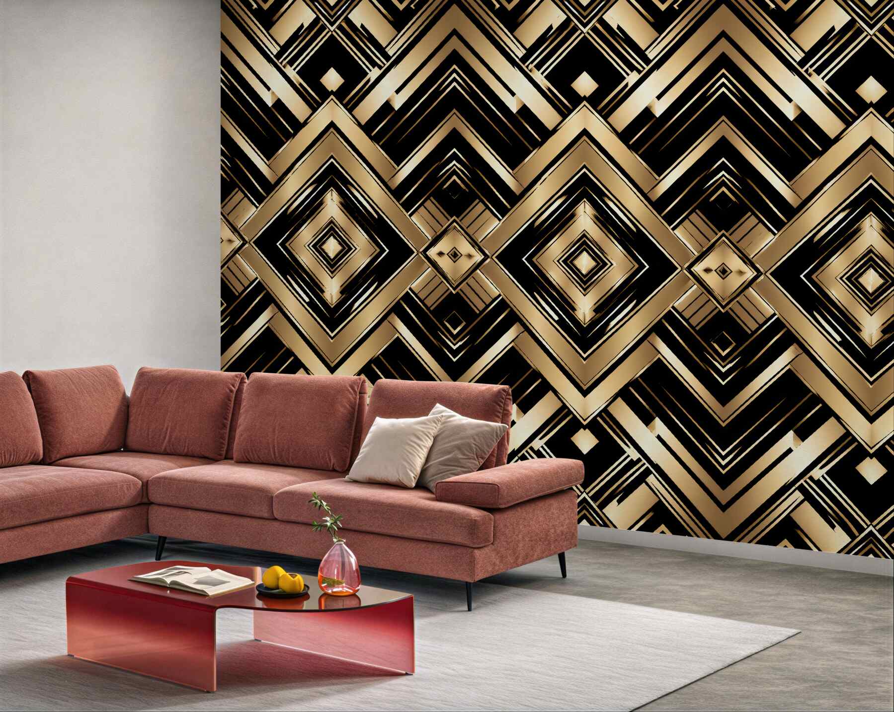 Fototapeta złota geometria w stylu glamour