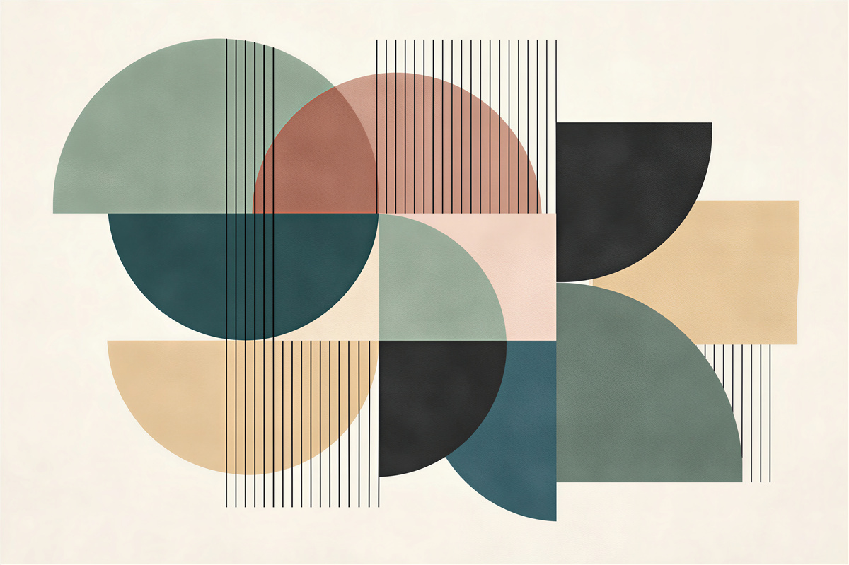 Fototapeta geometryczna harmonia w pastelowych formach
