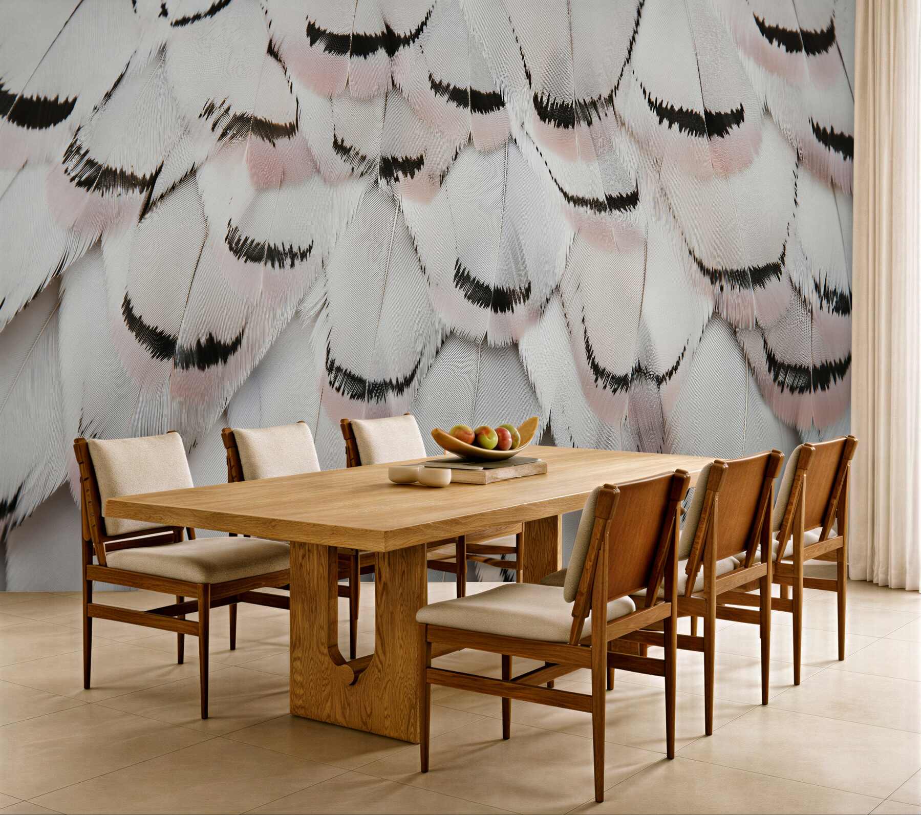 Fototapeta pudrowe pióra w eleganckim rytmie