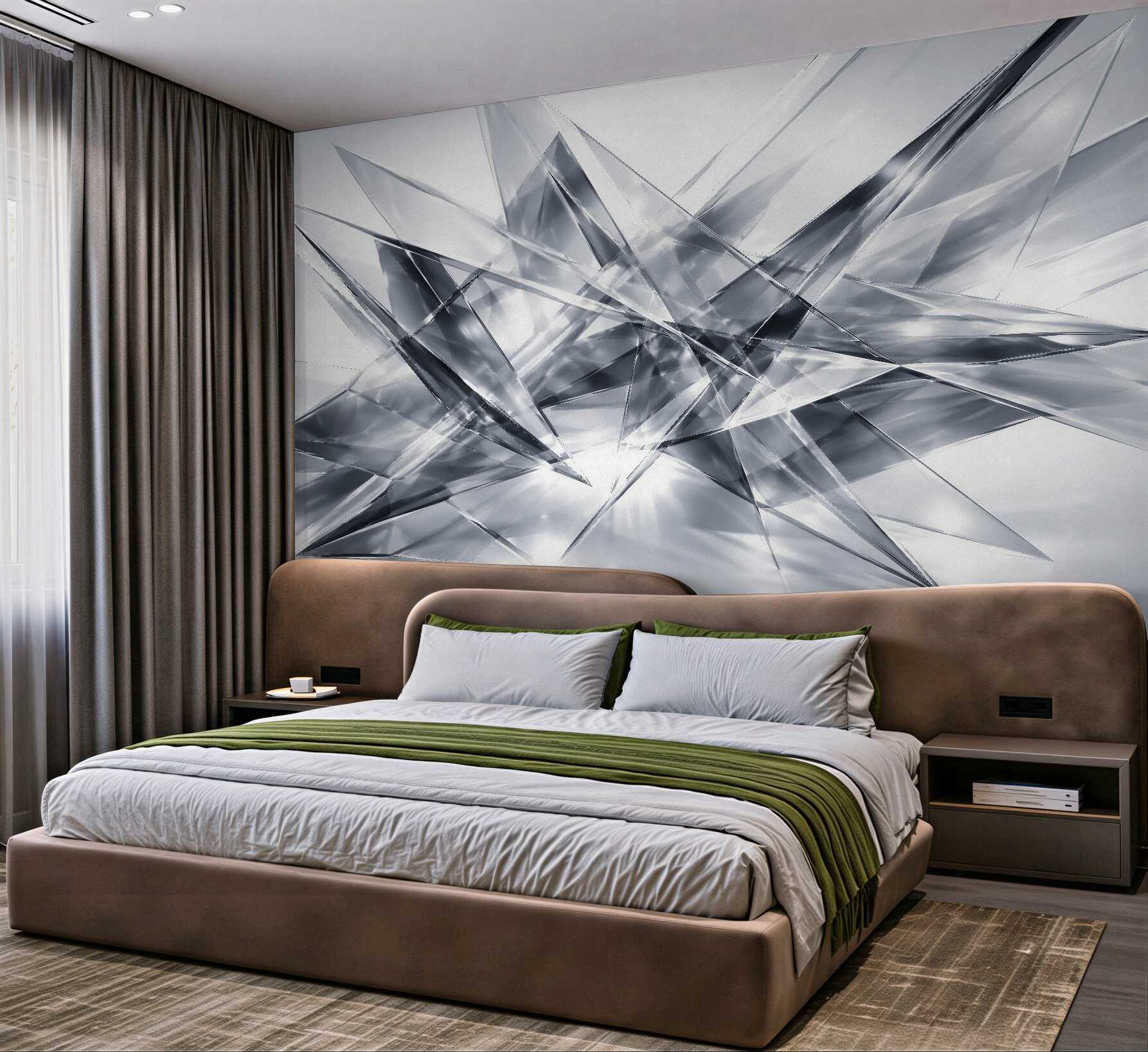 Fototapeta srebrna geometryczna abstrakcja 3d
