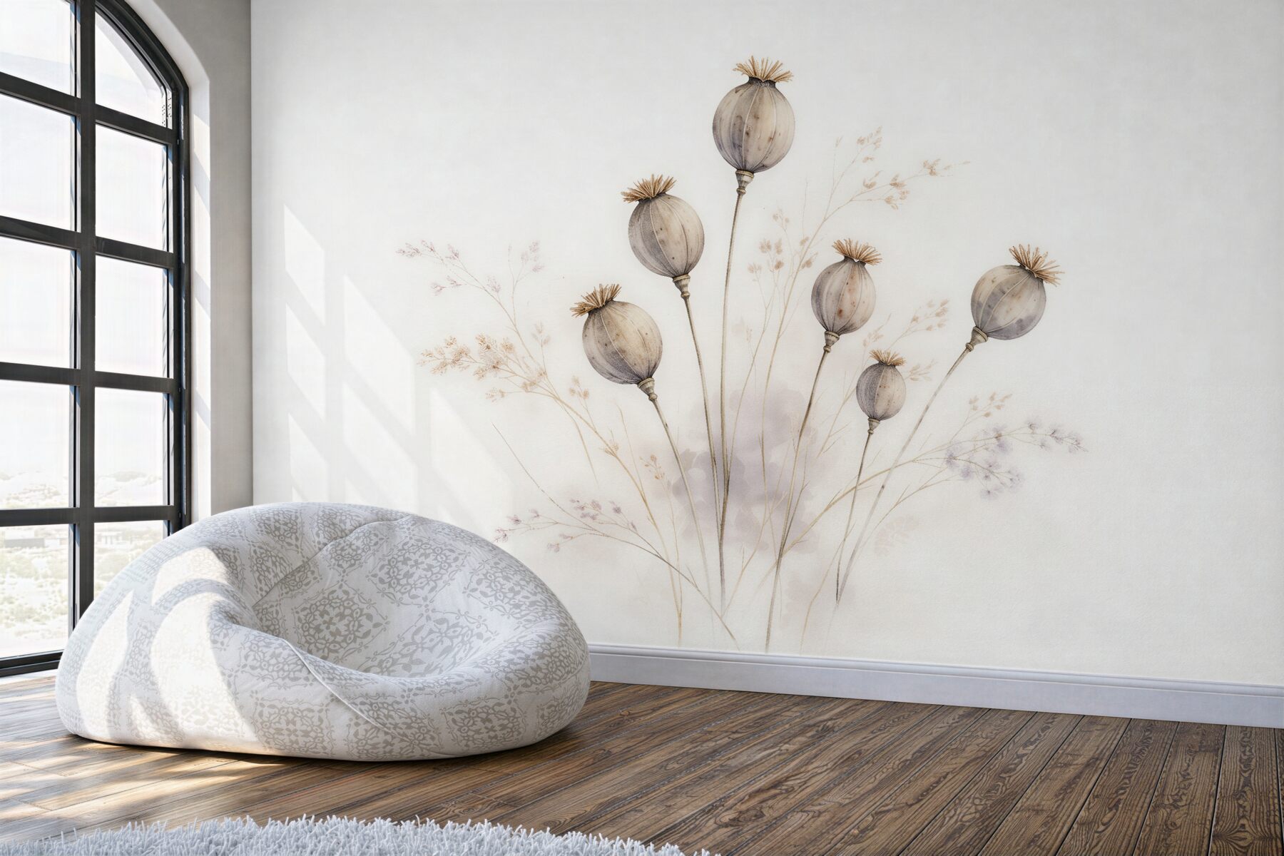 Fototapeta delikatne makówki minimalistyczne