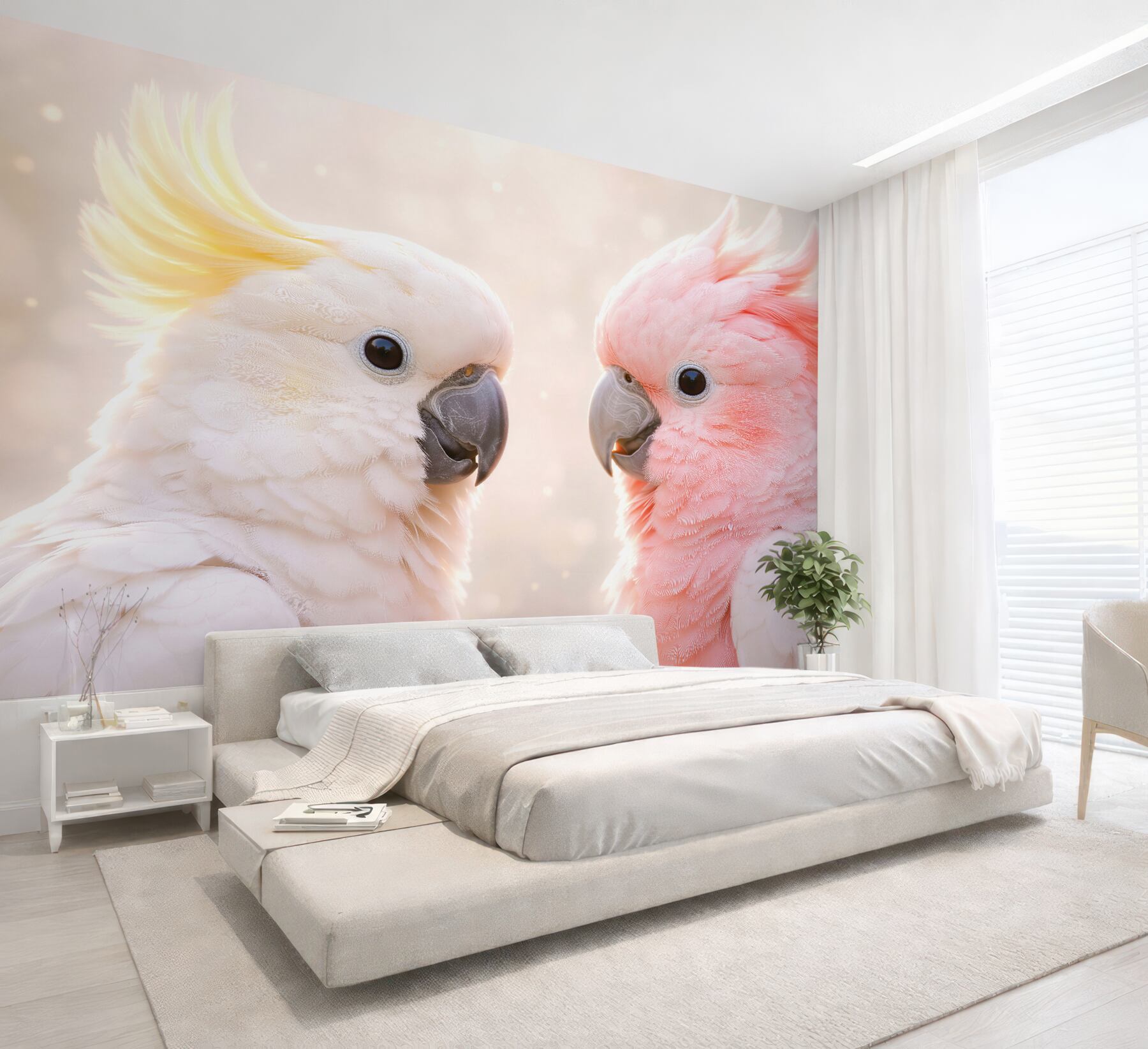 Fototapeta pastelowe kakadu w blasku