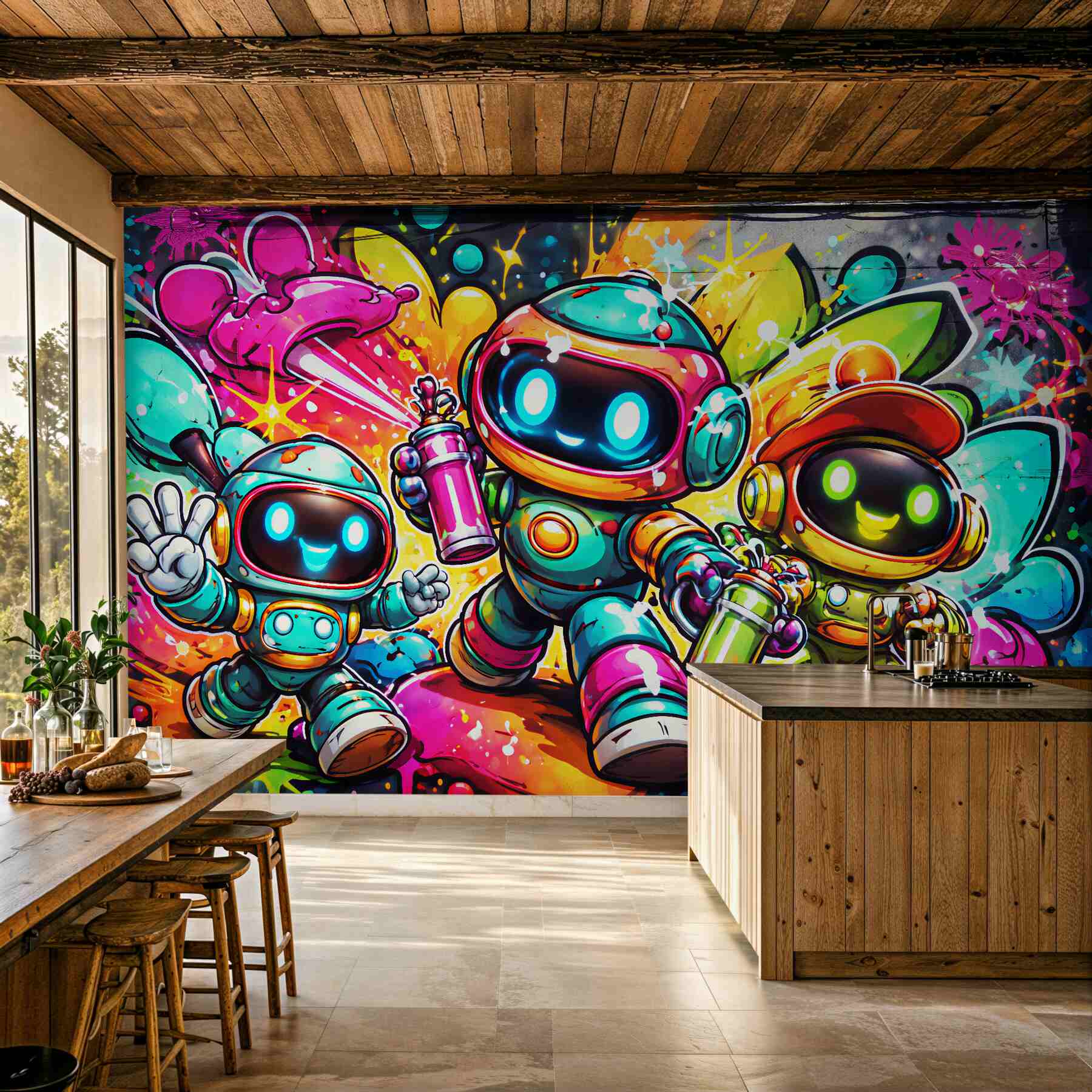 Fototapeta kolorowe roboty street art