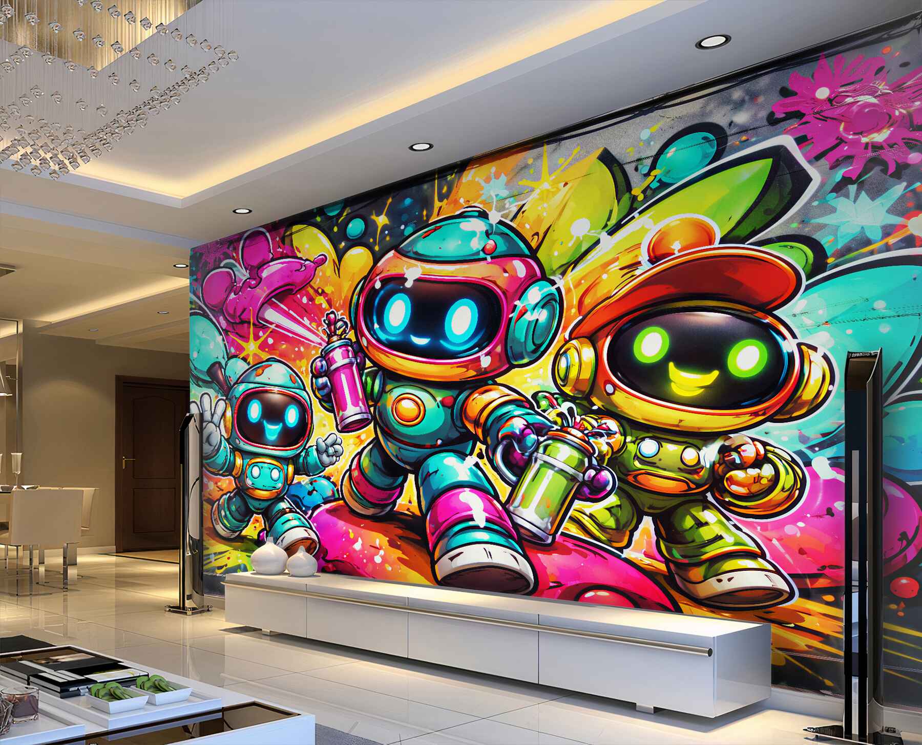 Fototapeta kolorowe roboty street art