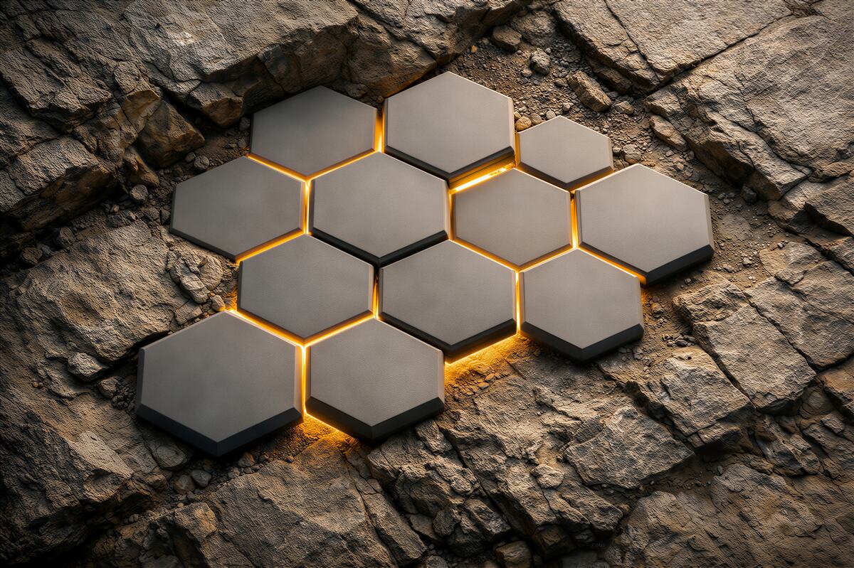 Fototapeta geometryczne panele na skale