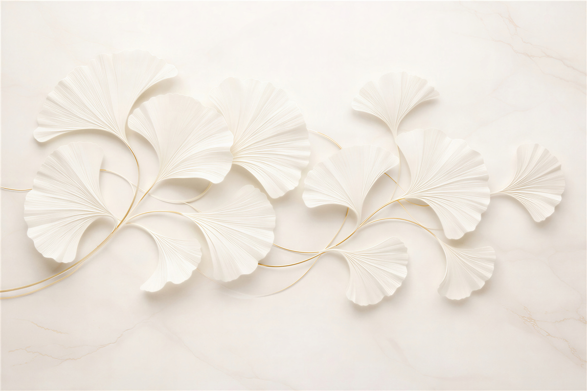Fototapeta eleganckie liście ginkgo 3d
