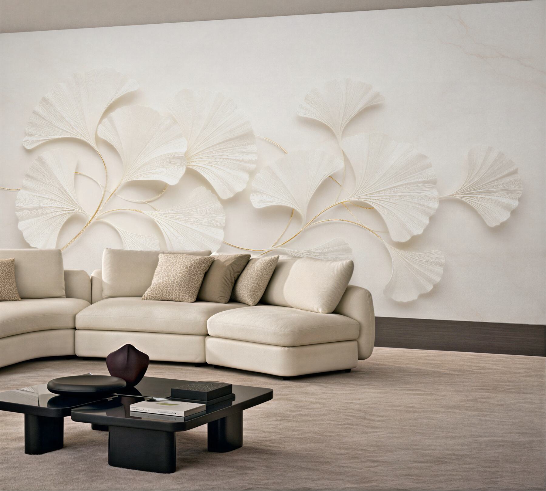 Fototapeta eleganckie liście ginkgo 3d