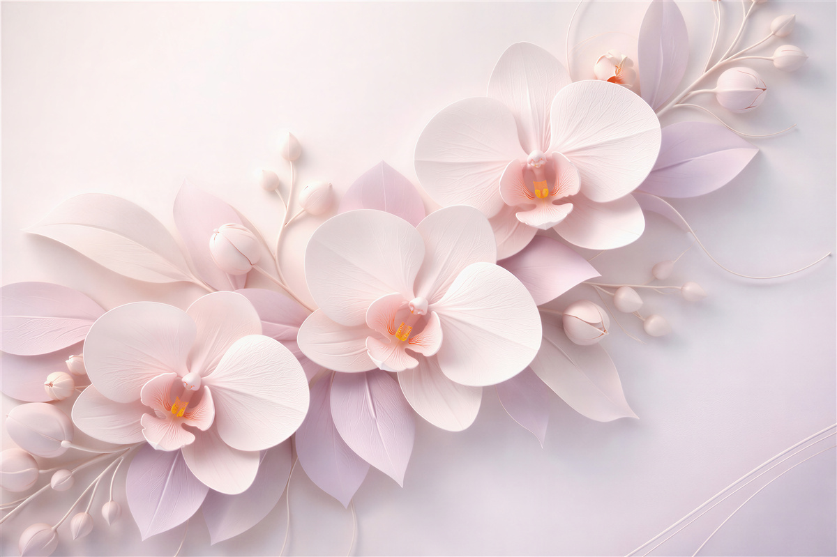 Fototapeta pudrowe orchidee 3d glamour