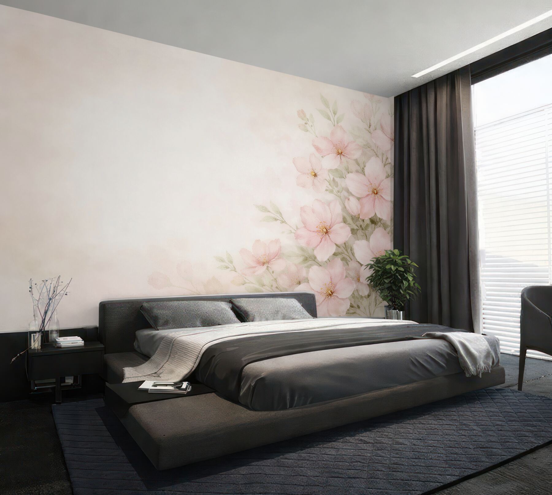 Fototapeta białe orchidee w pudrowym blasku