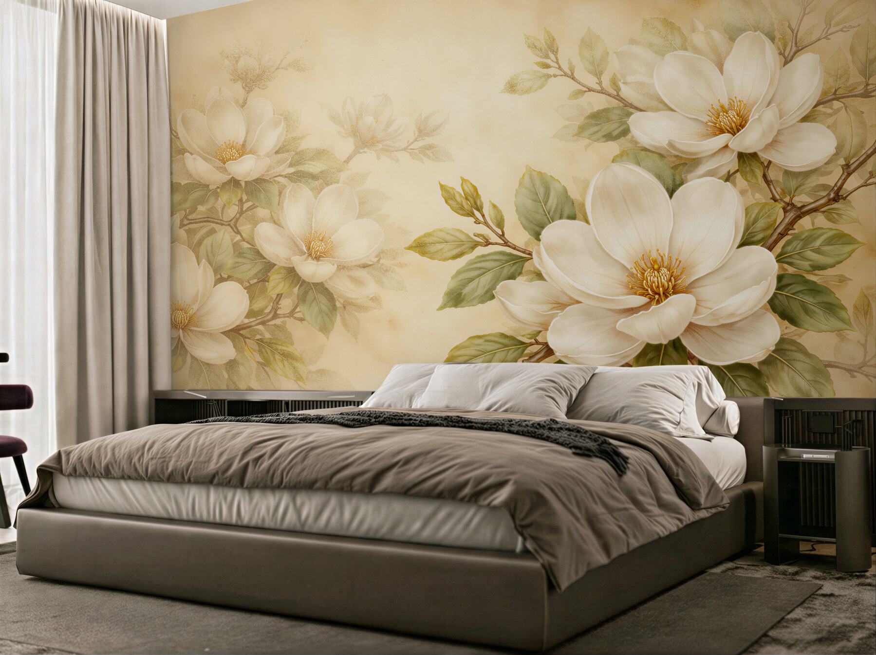 Fototapeta kremowe magnolie w eleganckim rozkwicie