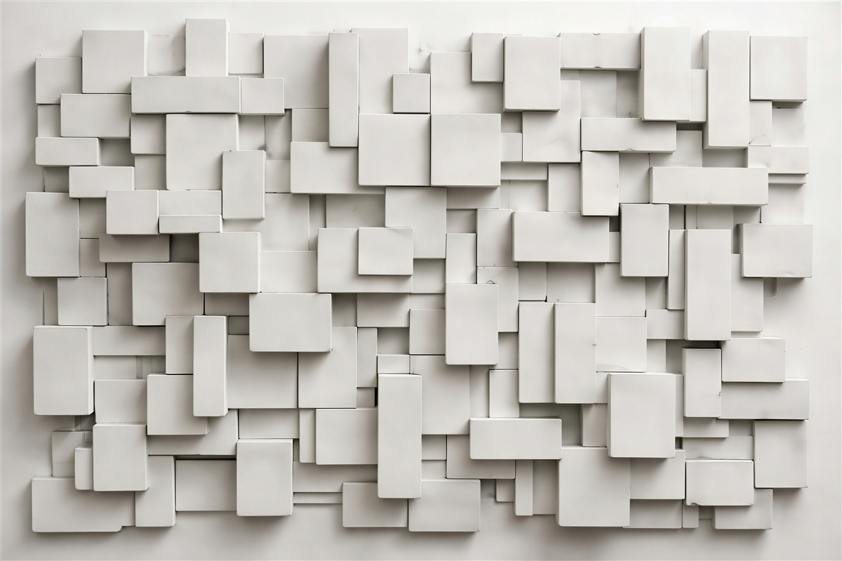 Fototapeta biała geometryczna kompozycja 3d