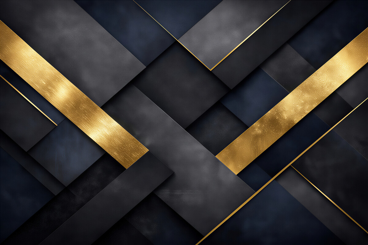 Fototapeta granatowo złota kompozycja geometryczna