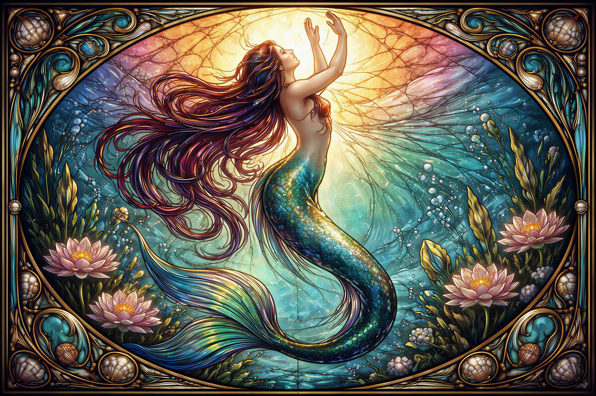 Fototapeta magiczna syrena w blasku wody
