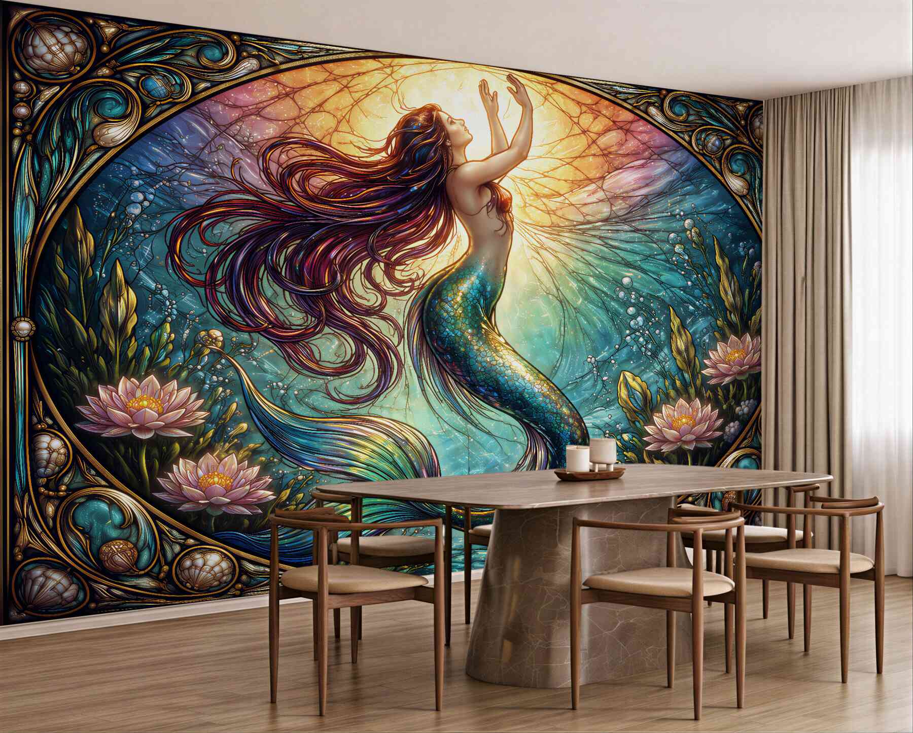 Fototapeta magiczna syrena w blasku wody