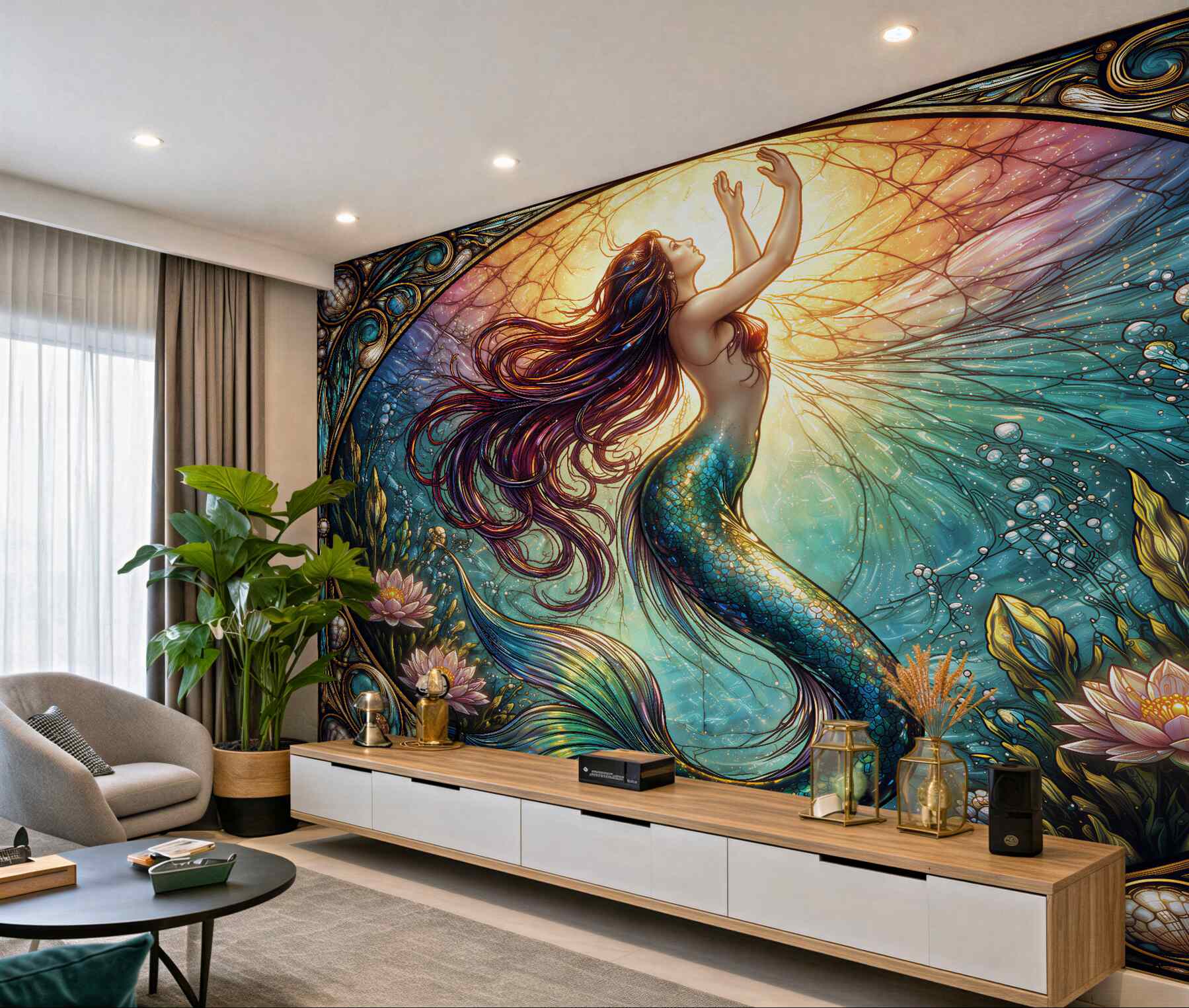 Fototapeta magiczna syrena w blasku wody