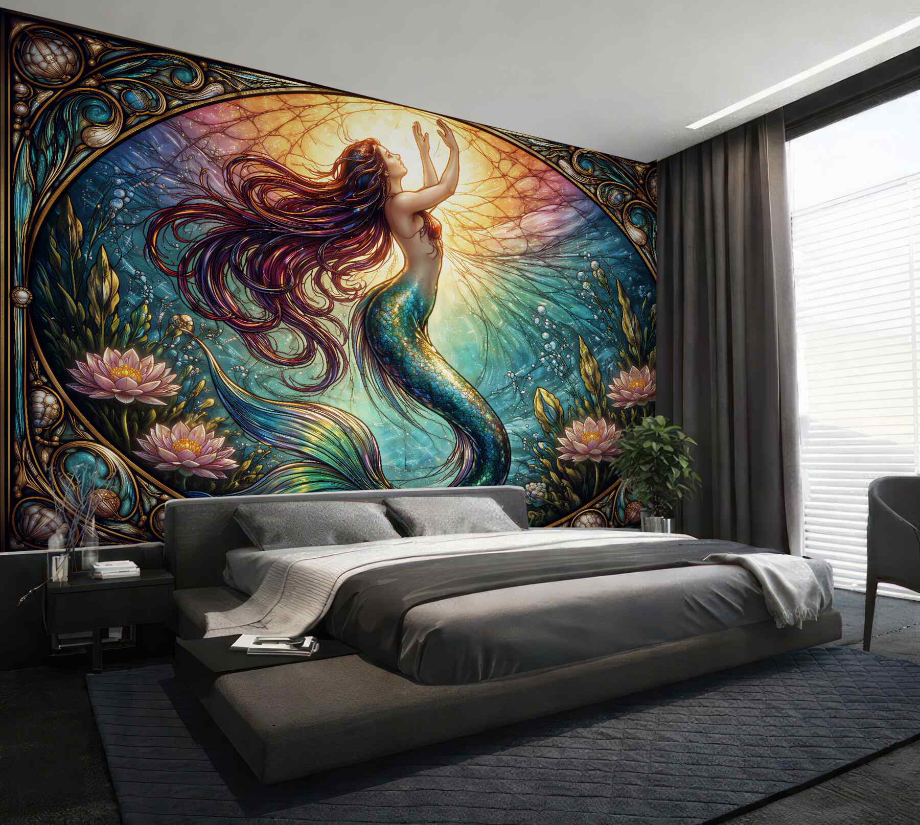 Fototapeta magiczna syrena w blasku wody