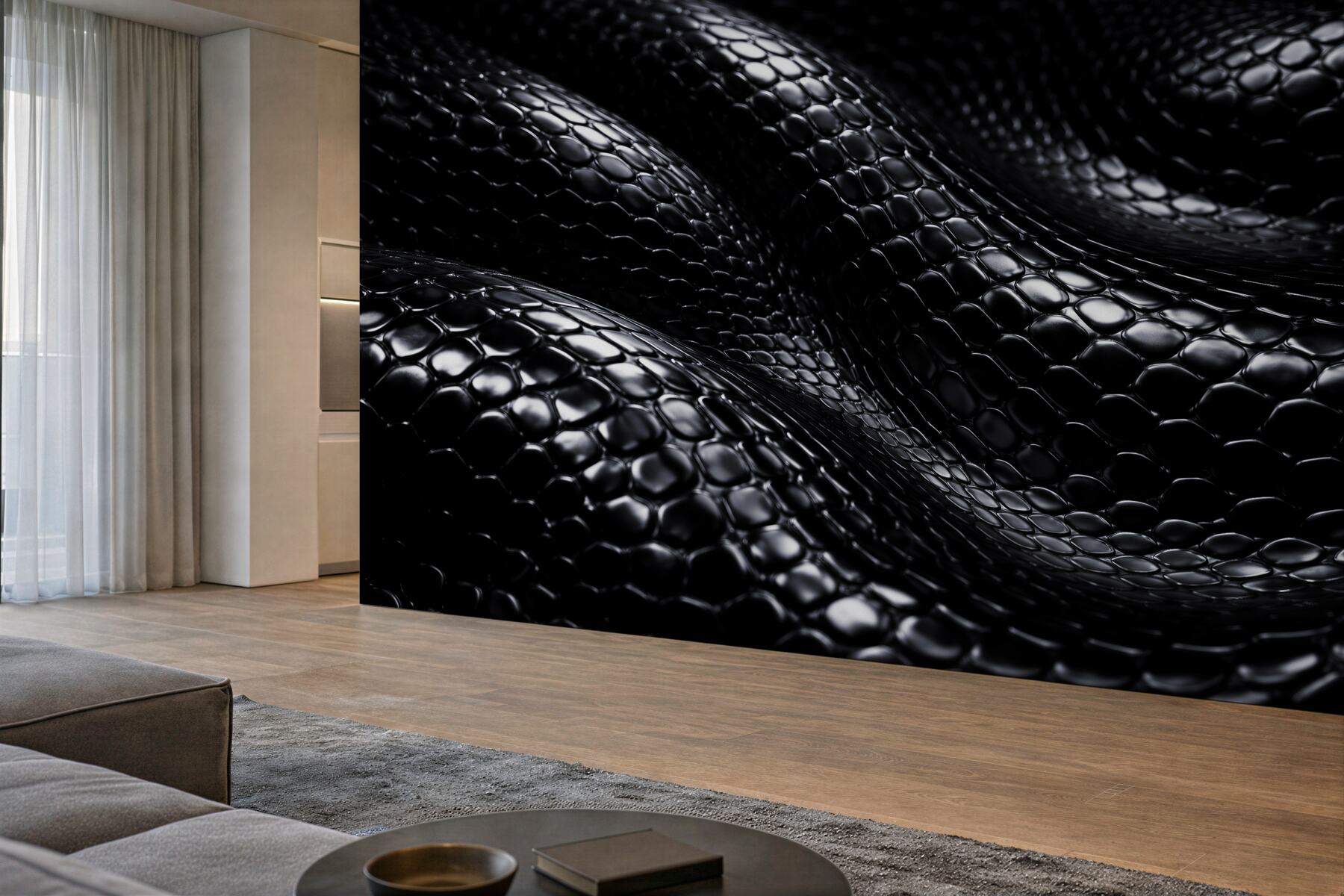 Fototapeta czarna falująca struktura 3d