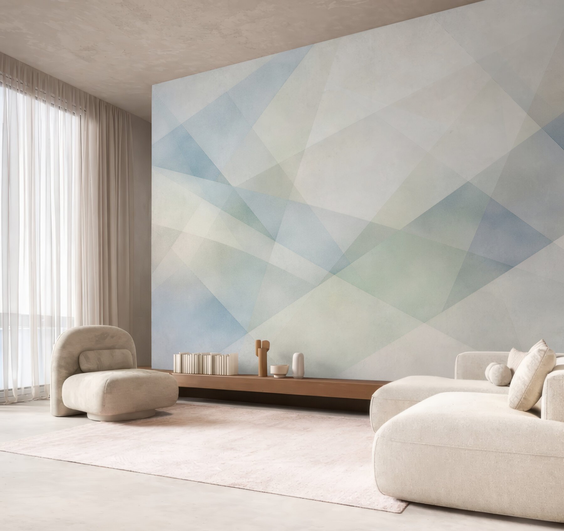 Fototapeta pastelowa geometria w subtelnych przenikaniach