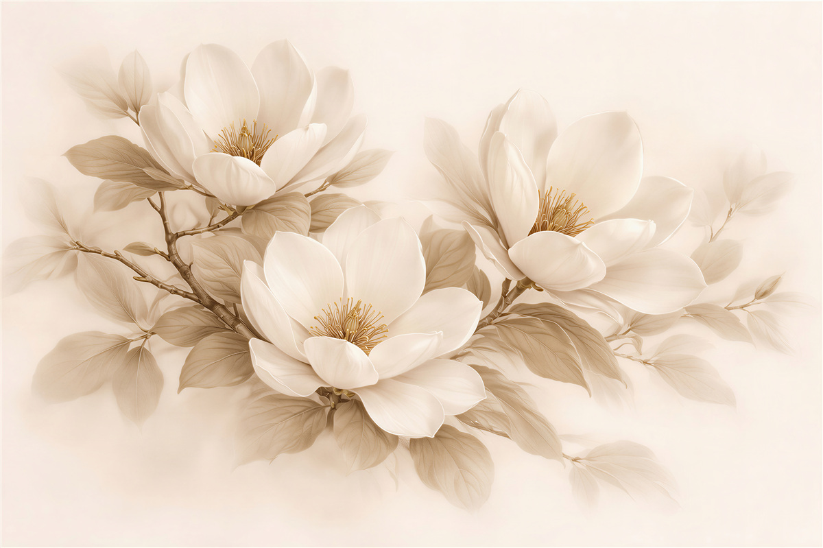 Fototapeta kremowa magnolia w rozkwicie