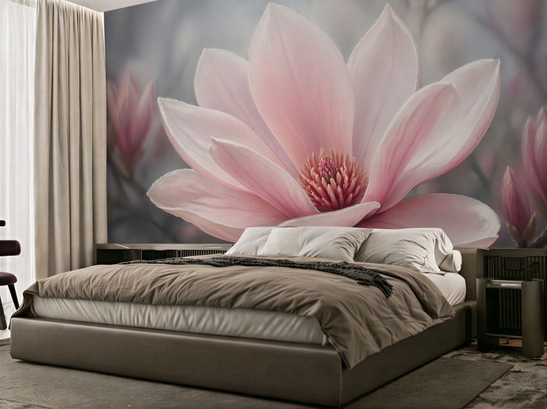 Fototapeta różowa magnolia o świcie