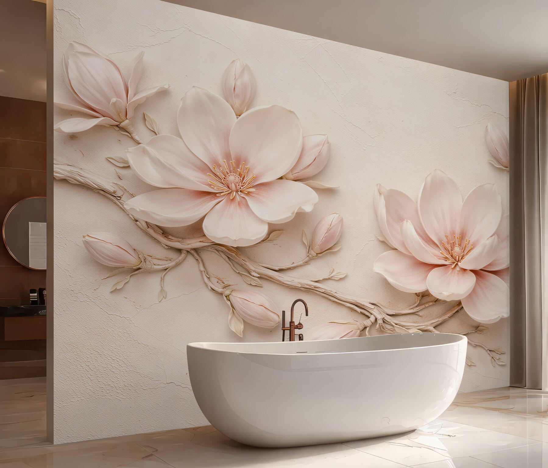 Fototapeta różowa magnolia o świcie